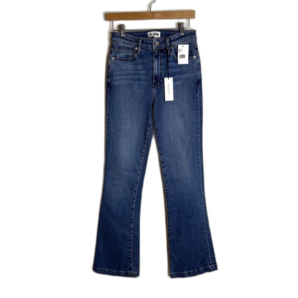Le Jean Remy Flare Jeans Womens 26 Festival Made USA Stretch Denim High Rise